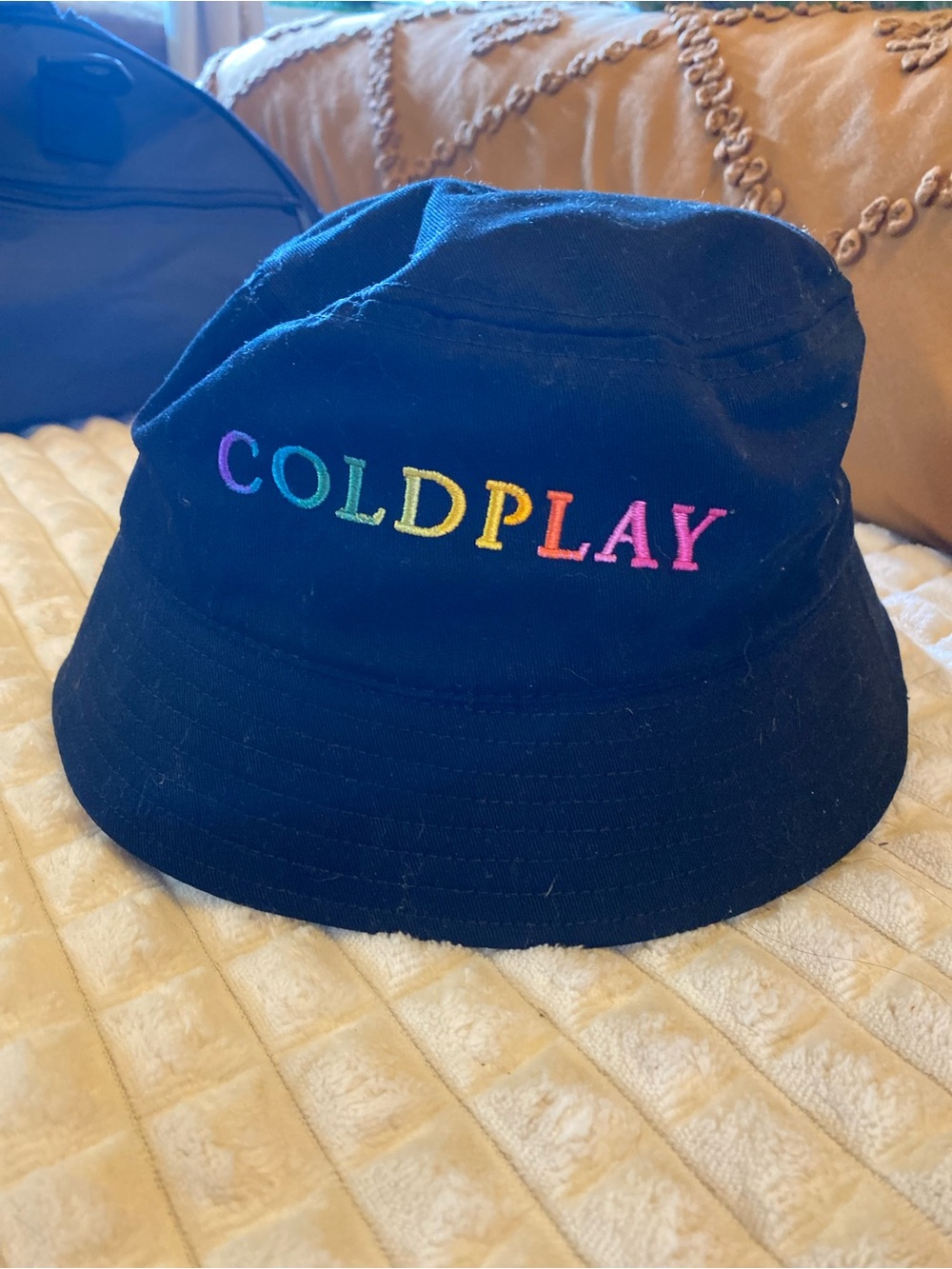 Coldplay Black Bucket Hat with Rainbow Embroidery